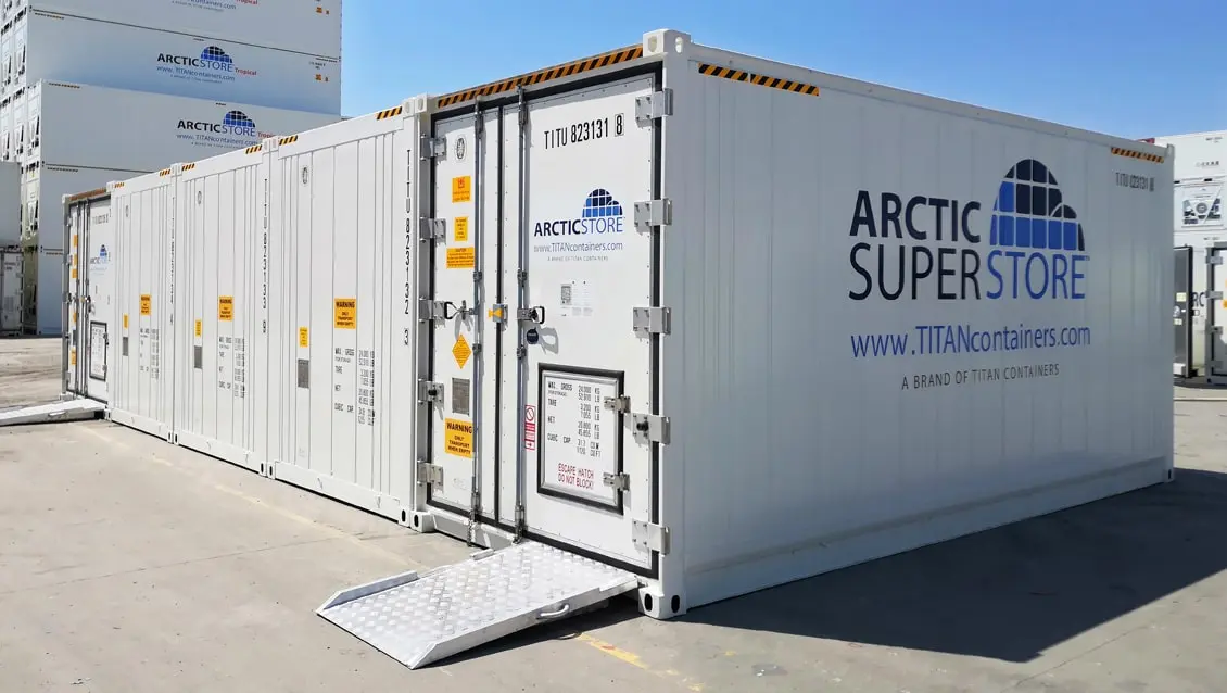 20-stopowe modułowe kontenery chłodnicze Arctic SuperStore do wynajęcia