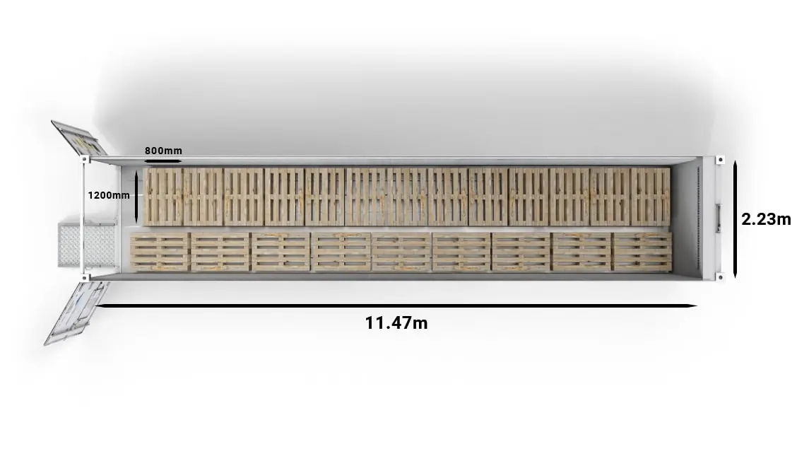 22 europalet w kontenerze ArcticStore Horizon 40 ft